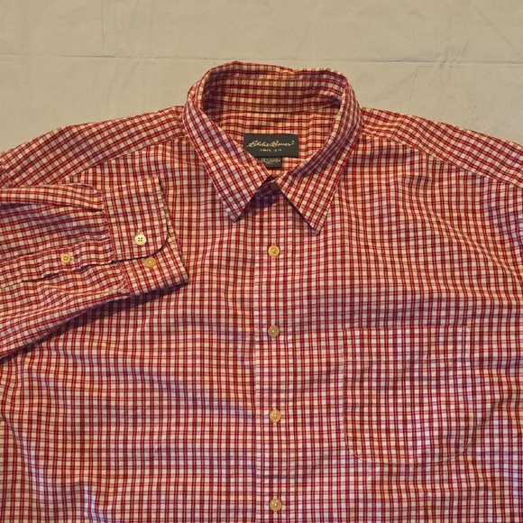 Eddie Bauer Other - Eddie Bauer Men's Red White Checkered Long Sleeve Button-Down XXL